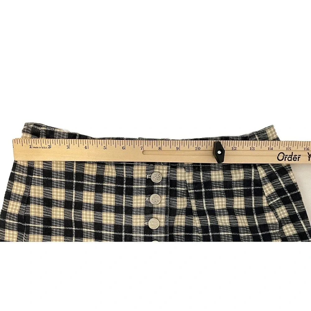 Vtg Niki Lee‎ Denim Striped Button Wrap Skirt Womens Size 13 Mini Retro